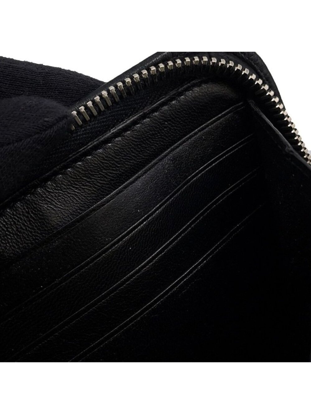 Saint Laurent Paris Wallet Zip Around Croco Embossed Leather Black - Picture 8 of 10
